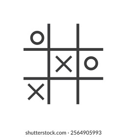 Tic tac toe game with cross and circle. Tic tac toe on white background Vector illustration.