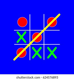 Tic tac toe game with cross and XO