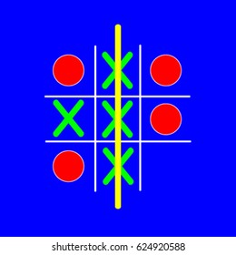 Tic tac toe game with cross and XO