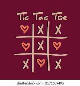 Tic tac toe game cute graphic t-shirt print art illustration 