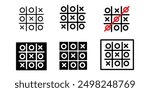 Tic tac toe game.Tic tac toe flat icon illustration isolated vector sign symbol. Vector illustration in flat style x o game. Children game, strategy. XOX game.