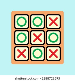 Tic tac toe game icon cartoon style Royalty Free Vector