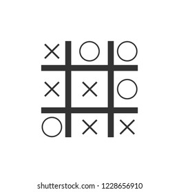 Tic tac toe game. Icon Flat