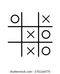 tic tac toe game icon flat