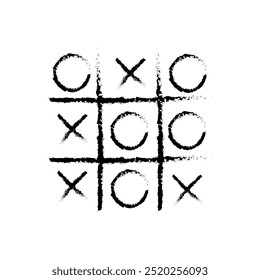 Tic tac toe game, icon, linear outline icon. Black icon on white background.