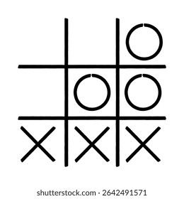 Tic tac toe game icon. Vector illustration	