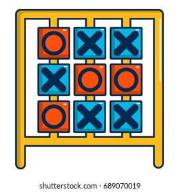 Tic tac toe game icon. Cartoon illustration of tic tac toe game vector icon for web design