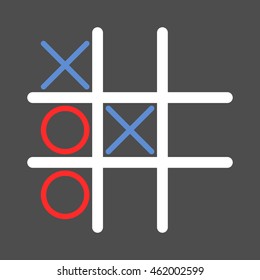 Tic tac toe game. Isolated vector icon illustration.