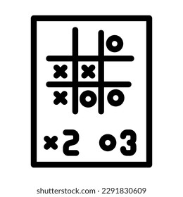 tic tac toe game line icon vector. tic tac toe game sign. isolated contour symbol black illustration