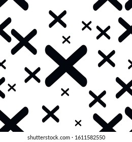 Tic Tac Toe game pattern. Hand drawing texture, abstract, vintage design for t-shirt, textile, black, white.