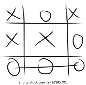 Tic Tac Toe Game Sign Vector dibujado a mano
