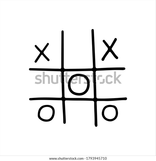 Tic Tac Toe Game Symbol Hand Stock Vector (Royalty Free) 1793945710 ...