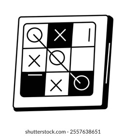 A tic tac toe game used for a quick two-player strategy game