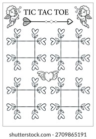 Tic Tac Toe Juego Valentine Colorear y Actividades Workbook Páginas