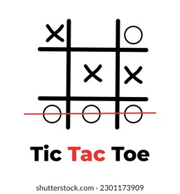 Tic tac toe game with vector illustration.