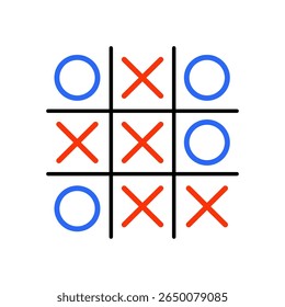 Tic Tac Toe Game Vector Illustration	