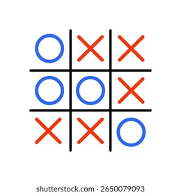 Tic Tac Toe Game Vector Illustration	
