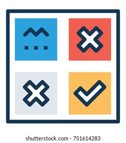 
Tic tac toe, gaming flat style vector icon 

