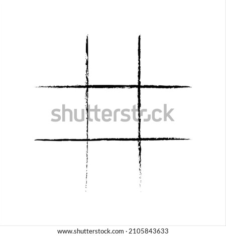 Tic Tac Toe Grid Chalk Hand Drawn Game Board