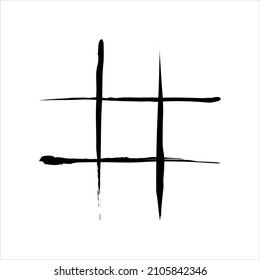 Tic Tac Toe Grid Paint Hand Drawn Game Board