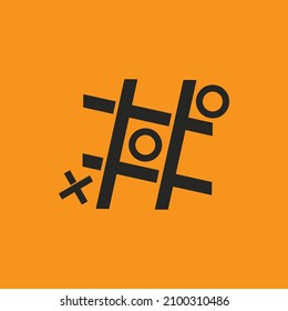 TIC TAC TOE HASTAG  LOGO TEMPLATE VECTOR