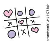 Tic tac toe hearts. Valentine