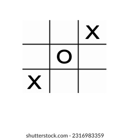 Tic Tac Zee Symbol. Kinderspiel, Strategie. Vektorgrafik.
