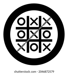 Icono Tic Tac Tac en la imagen de un vector de color negro redondeado de forma redondeada