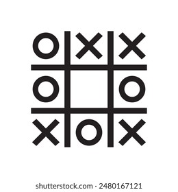 Tic tac toe icon design, noughts and crosses game