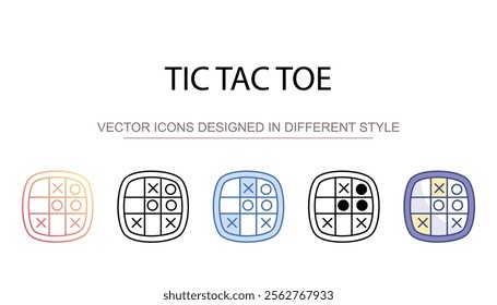 Tic Tac Toe icon design with white background stock illustration