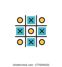 Tic Tac Zee Symbol gefüllt Umriss Vektorgrafik Vollfarbe. einzeln auf weißem Hintergrund