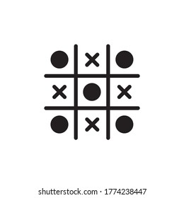 tic tac toe icon glyph vector illustration black style. isolated on white background
