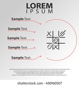 tic tac toe icon. tic tac toe infographics template
