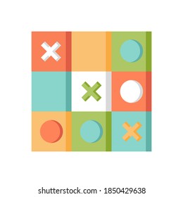Tic tac toe icon isolated on white background. Flat icon style