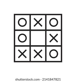 Tic tac toe icon, line art style illustration - Vector