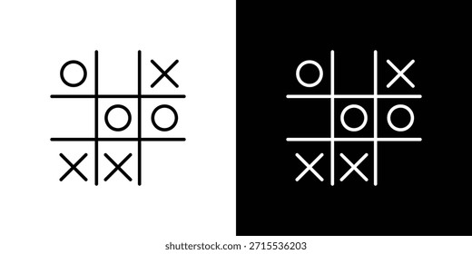 Tic tac toe icono en el diseño de línea. Iconos de trazo editables.