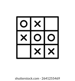 Tic tac toe icon outline set sign