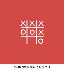 tic tac toe icon. sign design. red background