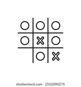 Tic tac toe icon Simple thin line flat symbol