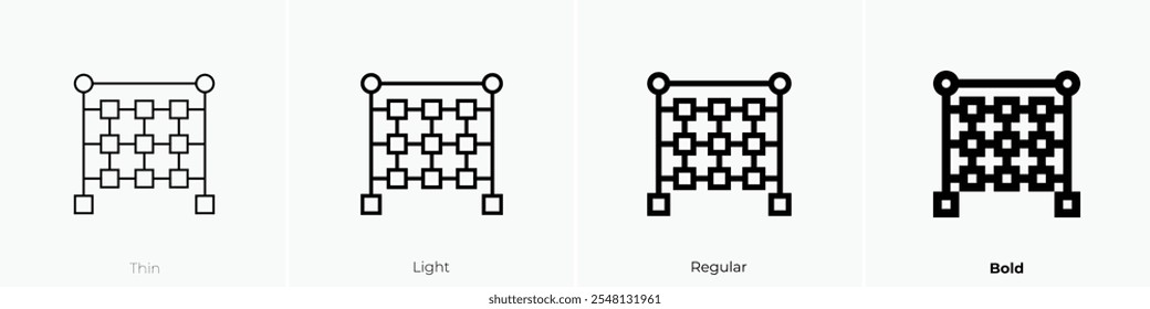 tic tac toe icon. Thin, Light Regular And Bold style design isolated on white background