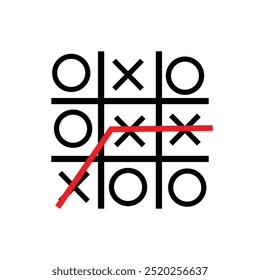 Tic tac toe icon. tic-tac-toe logo isolated on white background. Vector illustration.