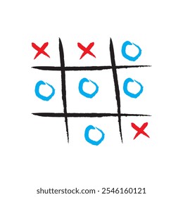 Tic tac toe icon. tic-tac-toe logo isolated on white background. Vector illustration.