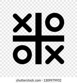 Tic tac toe icon vector on transparent grid
