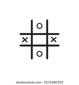 Tic Tac Toe Icon White Vector Backgrounds.
