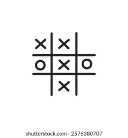 Tic Tac Toe Icon White Vector Backgrounds.
