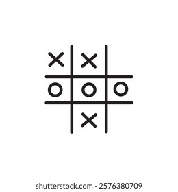 Tic Tac Toe Icon White Vector Backgrounds.
