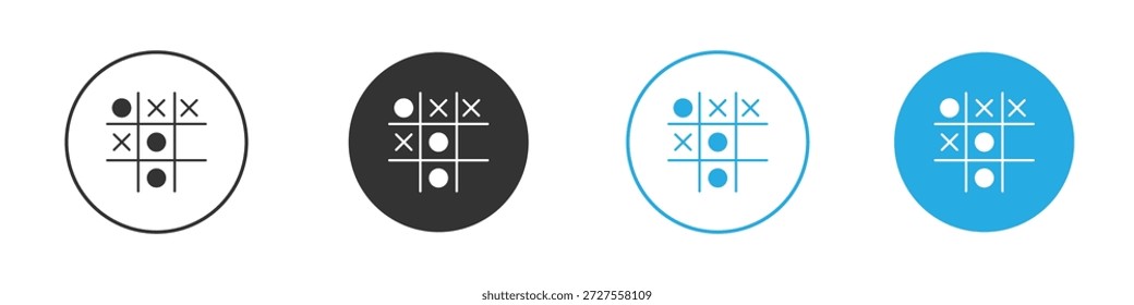 Tic tac toe iconos elemento de diseño. Ilustración vectorial sobre fondo blanco.