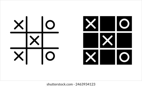 Tic tac toe iconos conjunto, turcos y cruces juego sobre fondo blanco