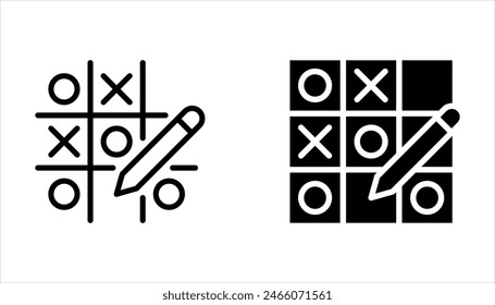 Tic tac toe iconos conjunto, turcos y cruces juego sobre fondo blanco