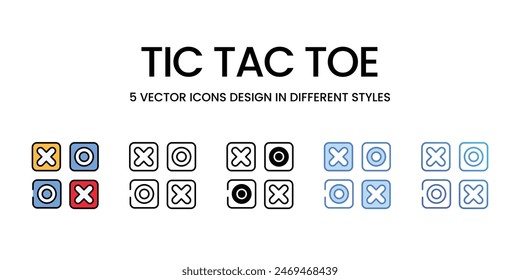 Tic Tac Toe Icons Vektorgrafik Set Stock Illustration.